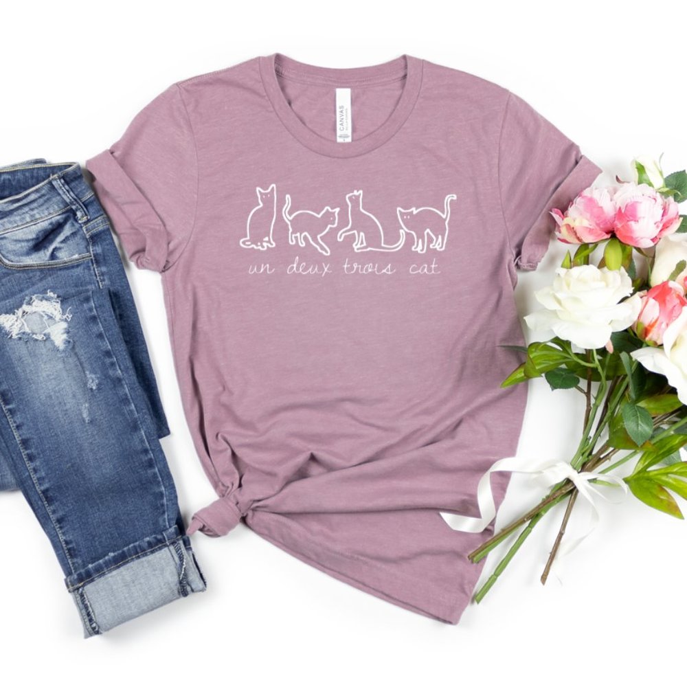 Cat Mom Lover - Htr Orchid T-shirt, Graphic Tee
